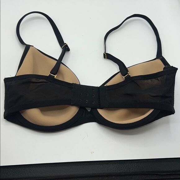 SOMA Lightest Lift Perfect Coverage Bra Underwire Black Lace and Satin Trim-36DD - Picture 4 of 6